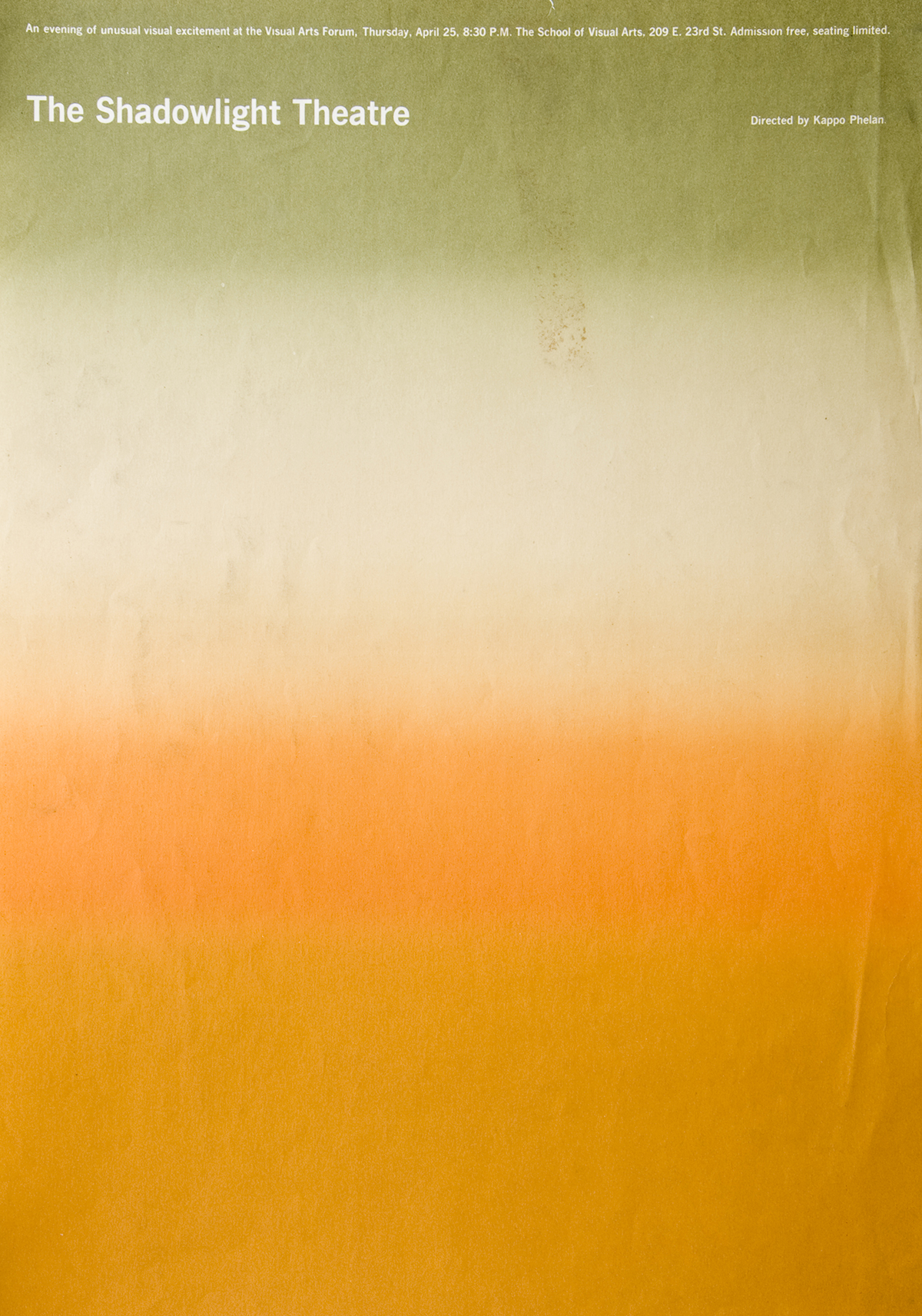Poster with color changing from orange to green